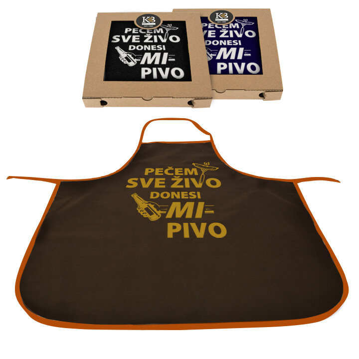 PREGAČA SA ŠALJIVIM NATPISOM MUŠKA Pečem sve živo donesi mi pivo