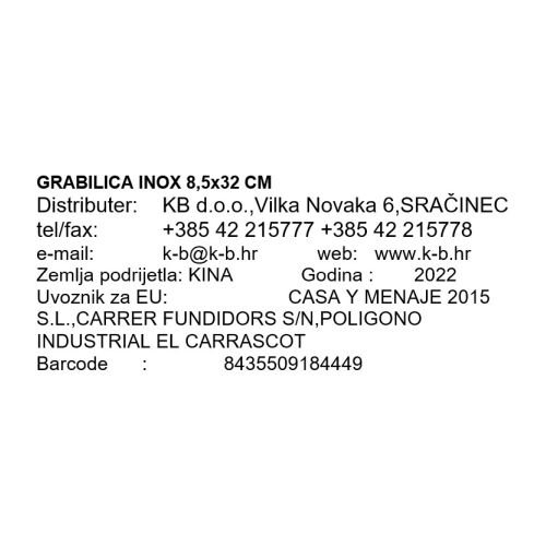 GRABILICA INOX 8,5x32 CM