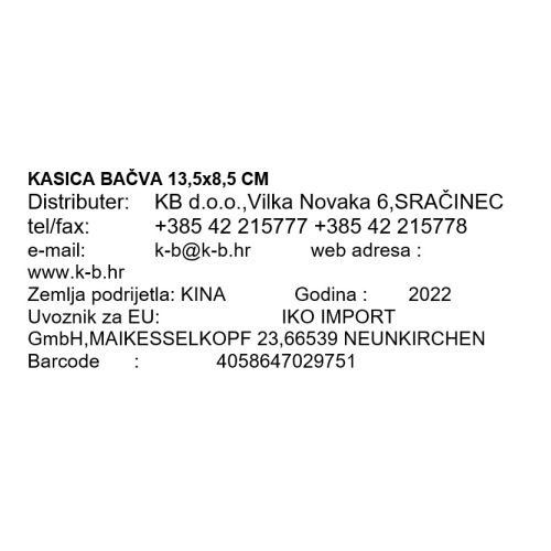 KASICA BAČVA 13,5x8,5 CM