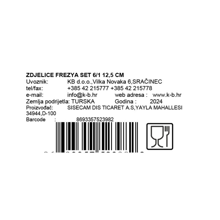 ZDJELICE FREZYA SET 6/1 12,5 CM