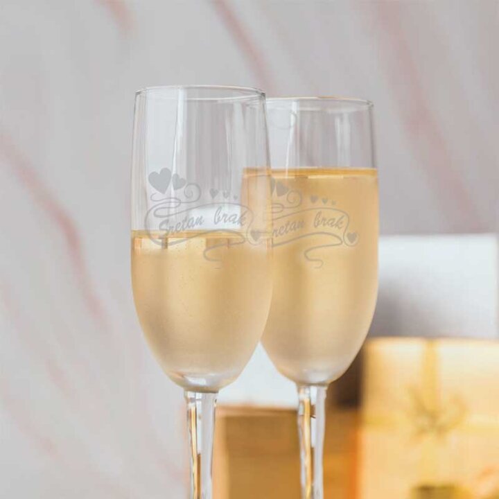 SET ČAŠA ZA ŠAMPANJAC SRETAN BRAK
