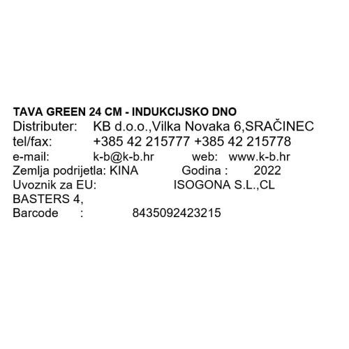TAVA GREEN 24 CM - INDUKCIJSKO DNO