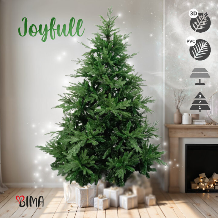 BOŽIĆNO DRVCE S METALNIM STALKOM JOYFULL 180 CM