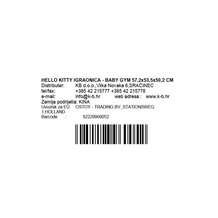HELLO KITTY IGRAONICA ZA BEBE - BABY GYM