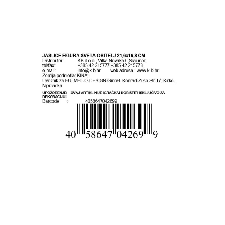 JASLICE FIGURA SVETA OBITELJ 21,6 x 16,8 CM