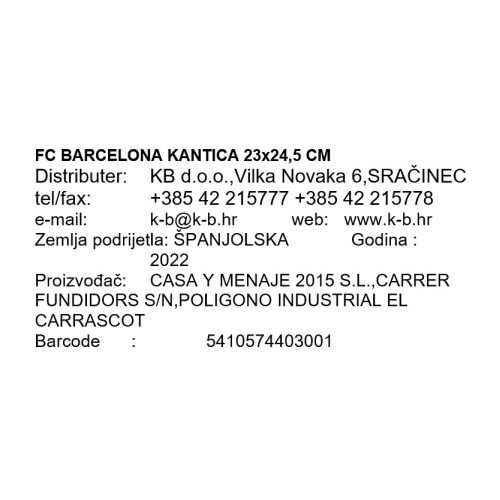 FC BARCELONA KANTICA