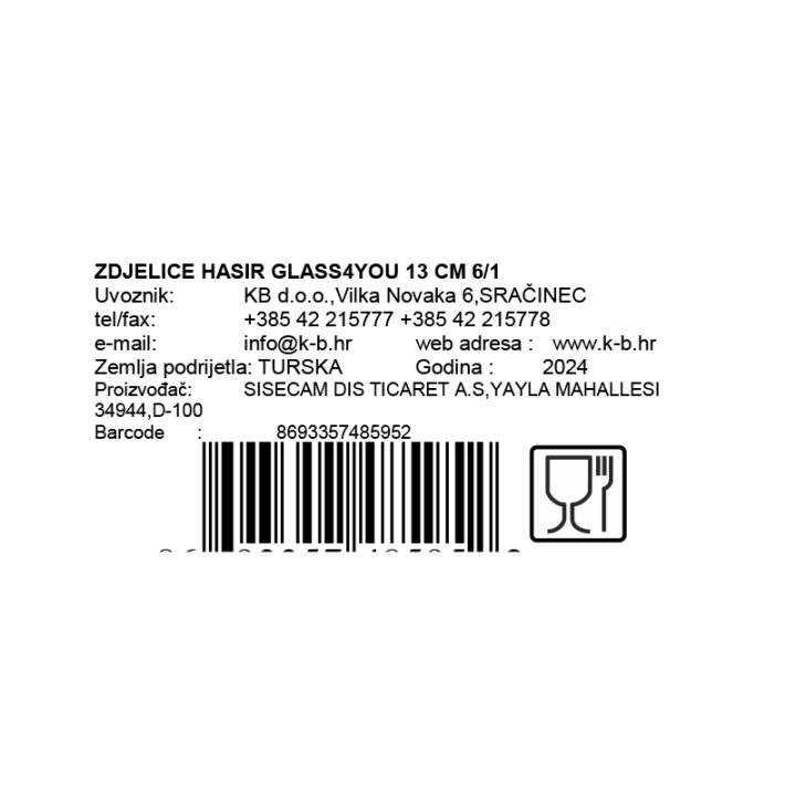 ZDJELICE HASIR GLASS4YOU 13 CM 6/1