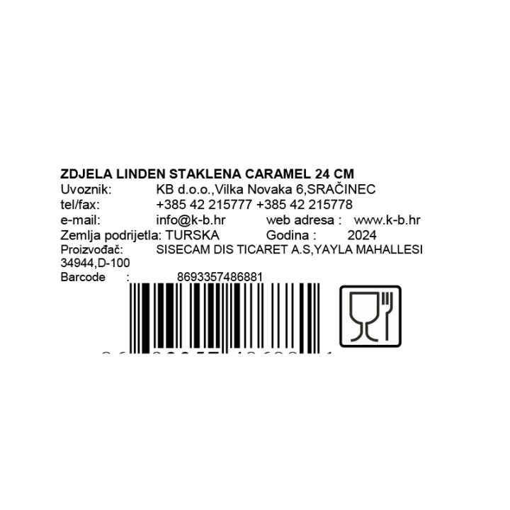 ZDJELA LINDEN STAKLENA CARAMEL 24 CM