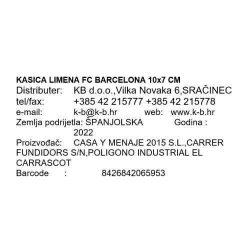 KASICA LIMENA FC BARCELONA 10x7 CM