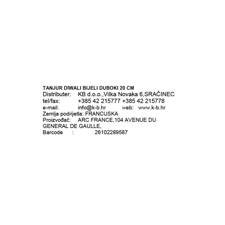 TANJUR DIWALI BIJELI DUBOKI 20 CM