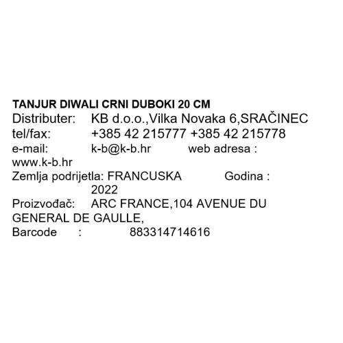 TANJUR DIWALI CRNI DUBOKI 20 CM