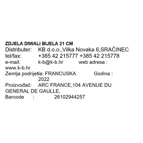 ZDJELA DIWALI BIJELA 21 CM