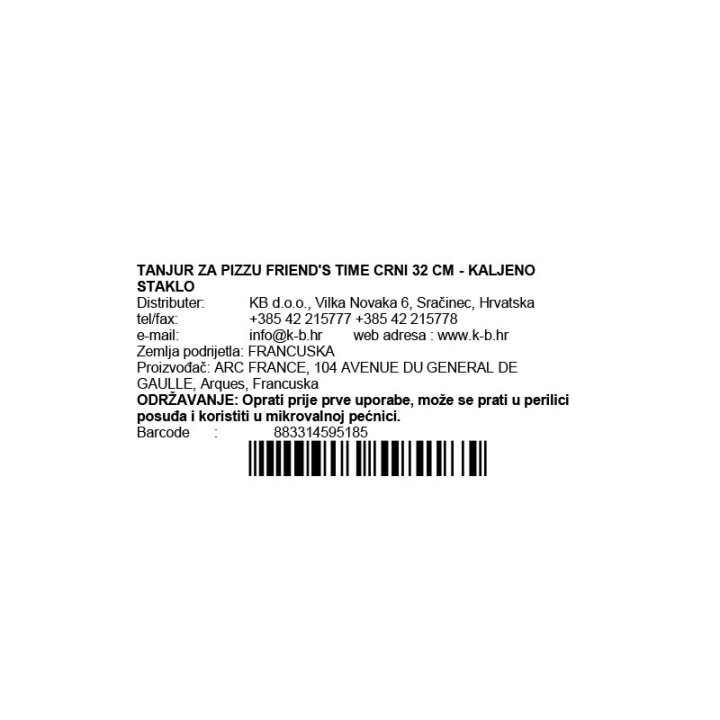 TANJUR ZA PIZZU FRIEND'S TIME CRNI 32 CM