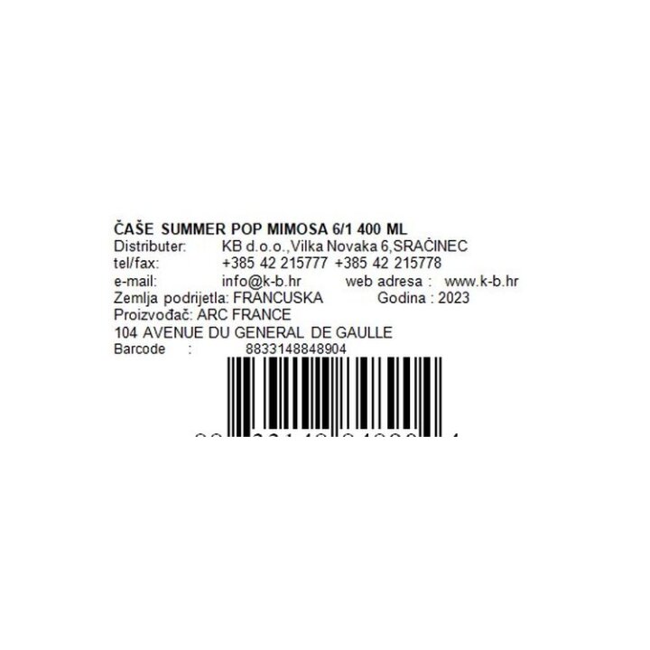 ČAŠE SUMMER POP MIMOSA 6/1 400 ML