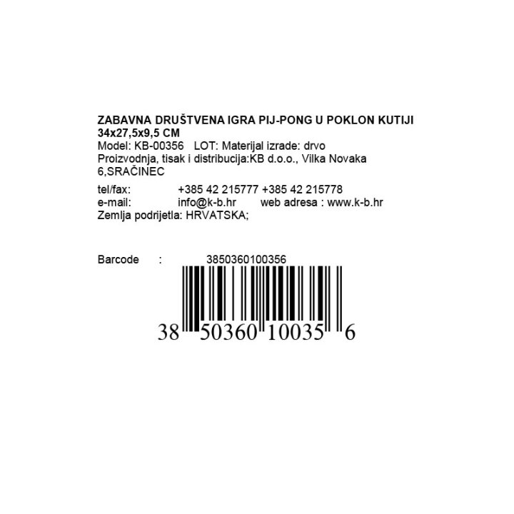 ZABAVNA DRUŠTVENA IGRA PIJ-PONG + 12/1 STAKLENIH ČAŠA 200 ml