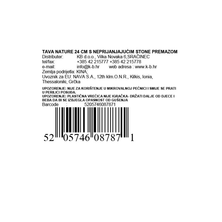 TAVA NATURE 24 CM S NEPRIJANJAJUĆIM STONE PREMAZOM