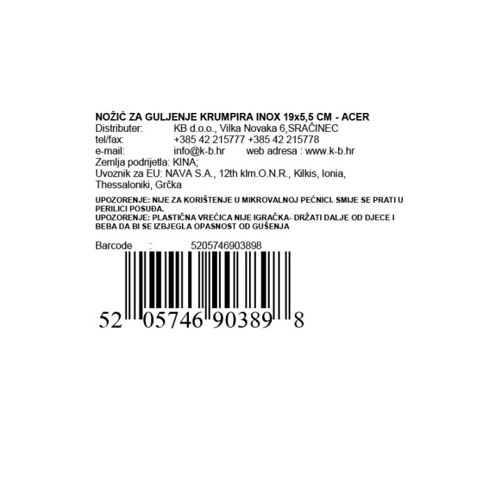 NOŽIĆ ZA GULJENJE KRUMPIRA INOX - ACER