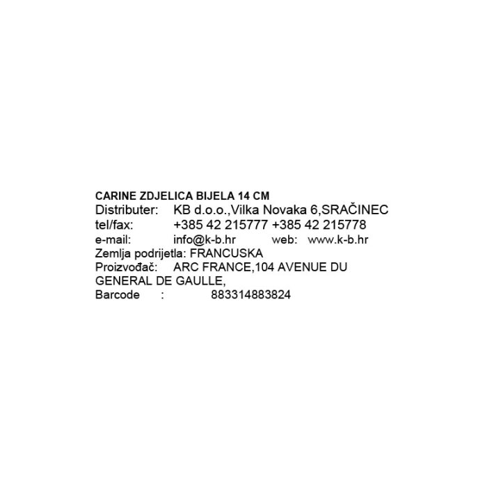 CARINE ZDJELICA BIJELA 14 CM