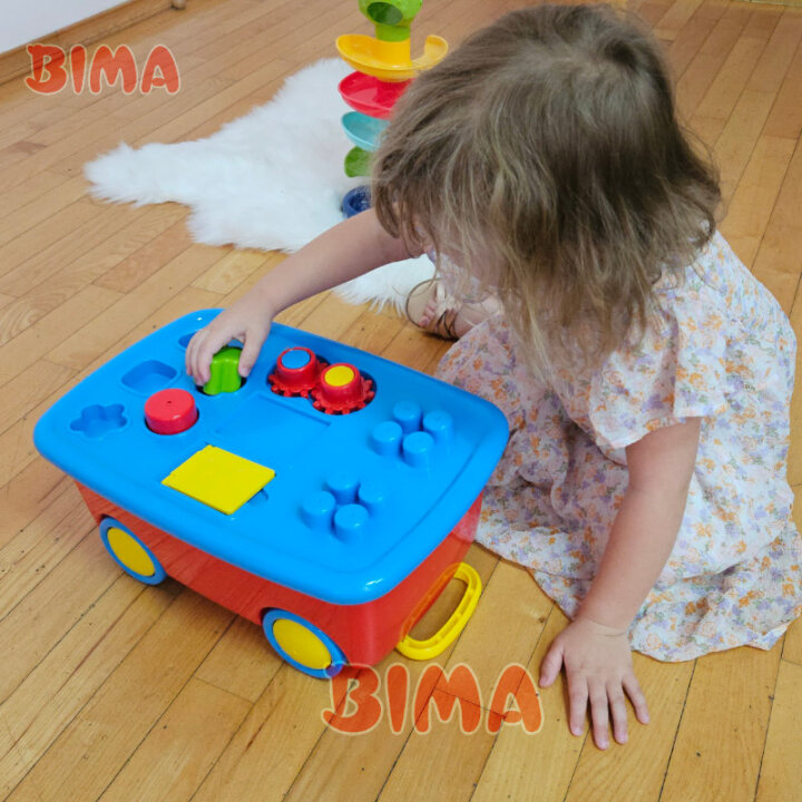 KOLICA ZA IGRU S KOCKAMA I OBLICIMA ZA UBACIVANJE