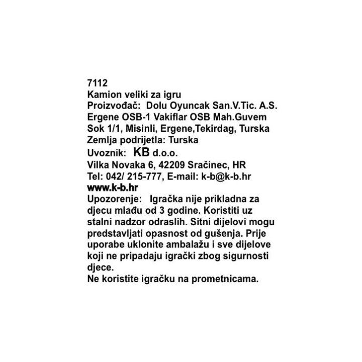 VELIKI KAMION ZA DJECU MAX POWER U KUTIJI 35x83x31 CM