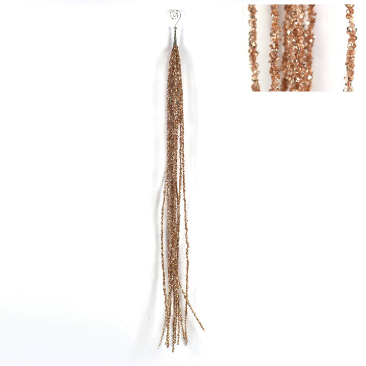 DEKORACIJA ZA BOR TRAKICE ROZE S GLITERIMA 75 CM