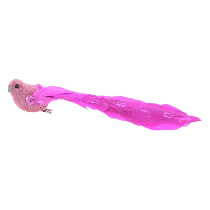 DEKORACIJA PTICA S REPOM 26 CM ROZA