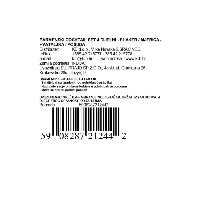BARMENSKI SET 4 DIJELNI