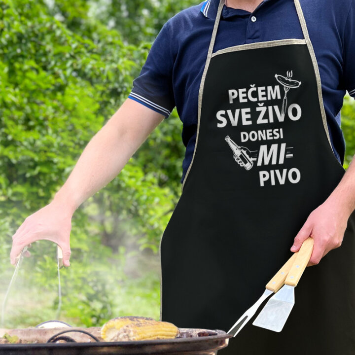 SET ZA ROŠTILJ U POKLON KUTIJI - INOX PRIBOR + PREGAČA  Pečem sve živo