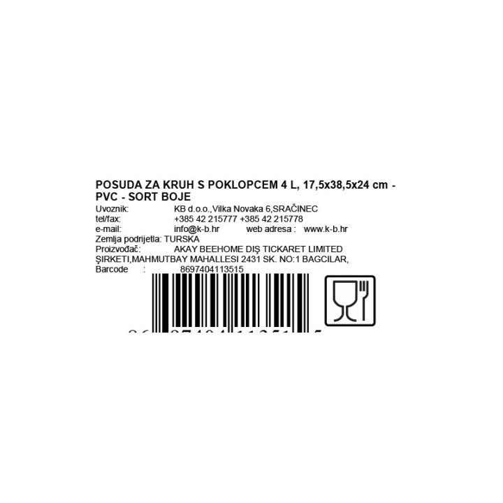 POSUDA ZA KRUH S POKLOPCEM 4 L