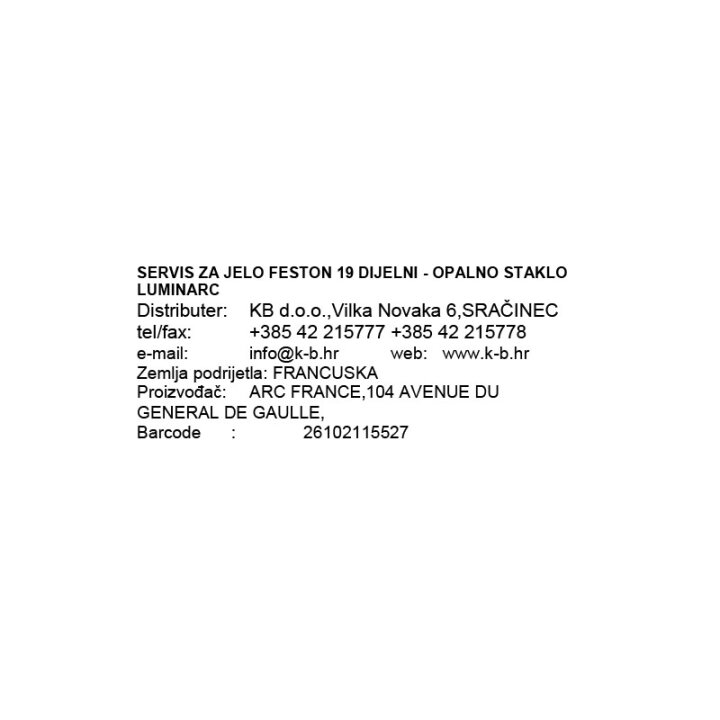 SERVIS ZA JELO FESTON 19 DIJELNI - OPALNO STAKLO LUMINARC