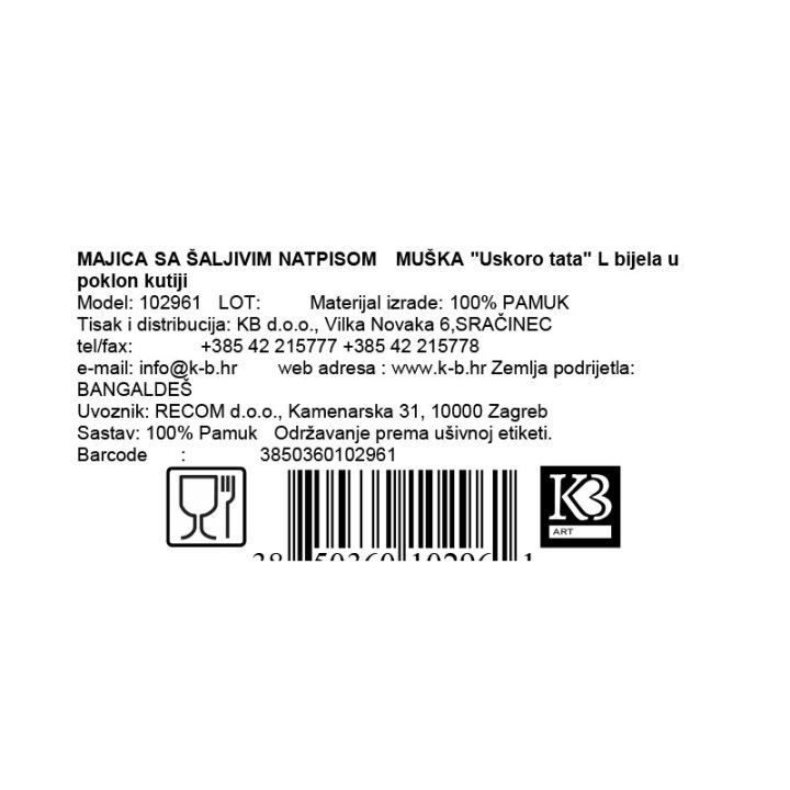 MAJICA SA ŠALJIVIM NATPISOM  MUŠKA 