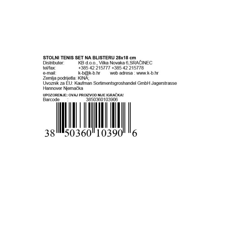 REKETI ZA STOLNI TENIS + 3 LOPTICE, MREŽICA I NOSAČI
