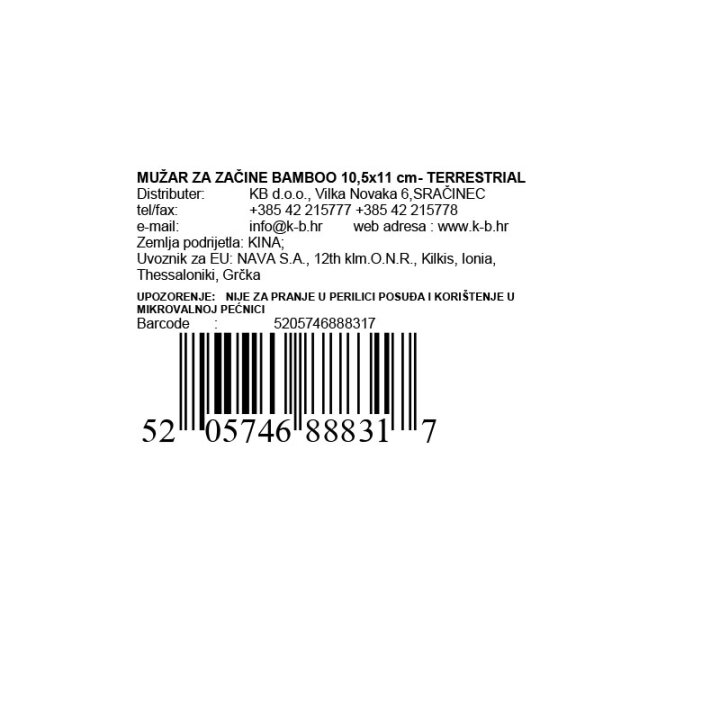 MUŽAR ZA ZAČINE BAMBOO 10,5x11 cm - TERRESTRIAL