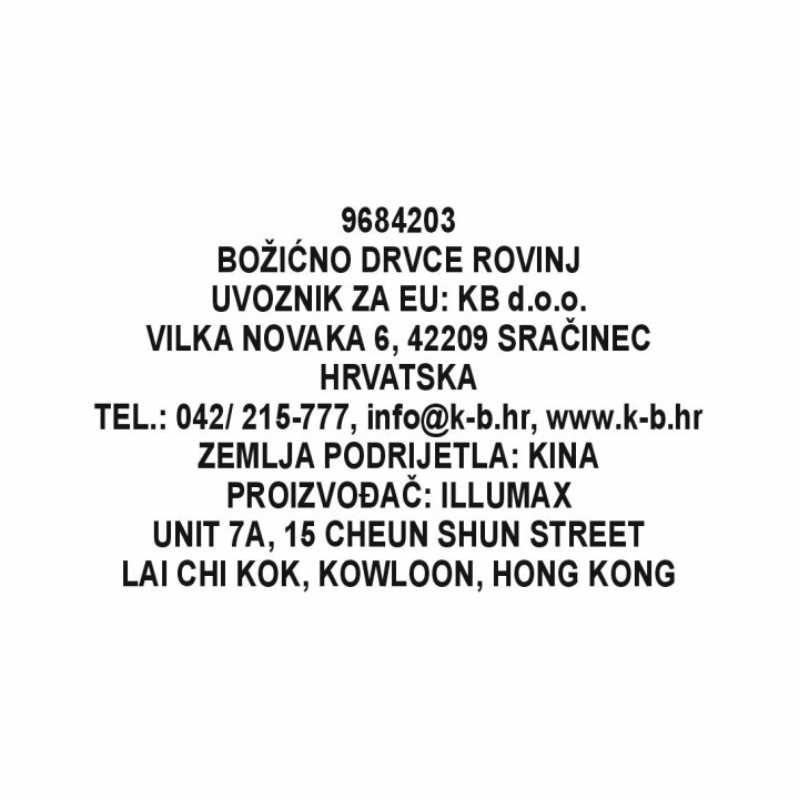BOŽIĆNO DRVCE ROVINJ S METALNIM STALKOM 210 CM