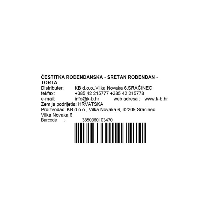 ČESTITKA ROĐENDANSKA - SRETAN ROĐENDAN - TORTA