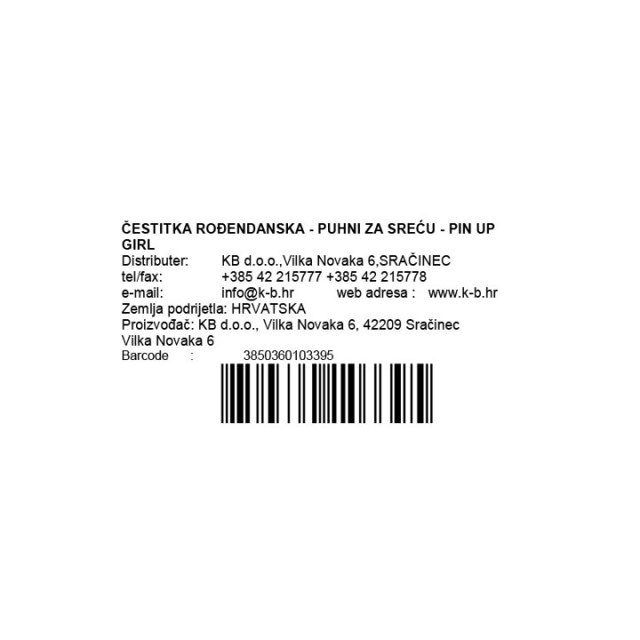ČESTITKA ROĐENDANSKA - PUHNI ZA SREĆU - PIN UP GIRL