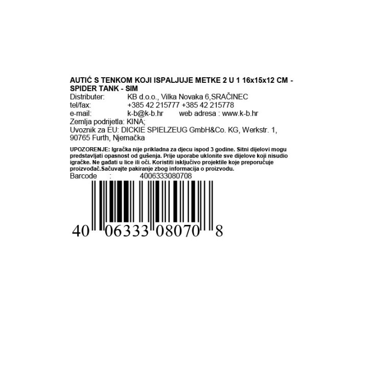 AUTIĆ S TENKOM KOJI ISPALJUJE METKE 2 U 1 - SPIDER TANK