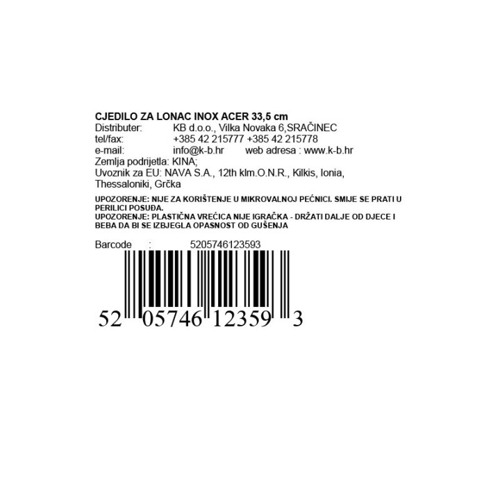 CJEDILO ZA LONAC INOX ACER 33,5 cm