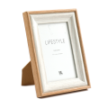 OKVIR ZA SLIKU 10x15 cm BIJELI S NATUR RUBOM 20x15 cm