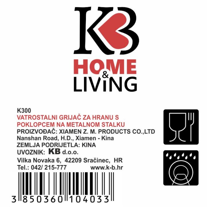 GRIJAČ ZA HRANU VATROSTALNI OVALNI S POKLOPCEM NA METALNOM STALKU 3 L
