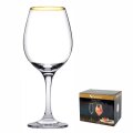 ČAŠE STAKLENE AMBER GOLDEN TOUC NA STALKU - ZLATNA LINIJA 6/1 460 mL