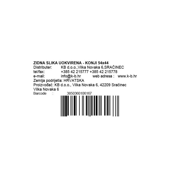 ZIDNA SLIKA UOKVIRENA - KONJI 54x44