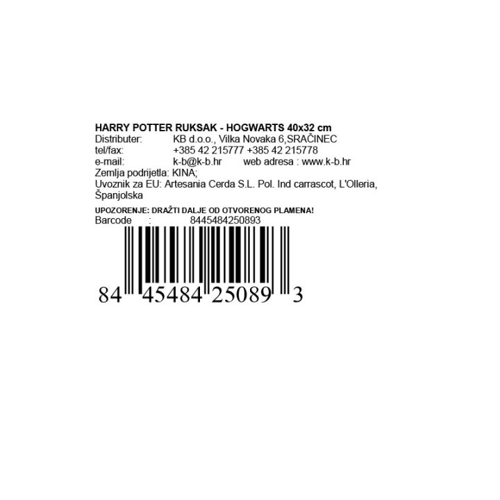 DJEČJI RUKSAK HARRY POTTER - HOGWARTS 40x32 cm