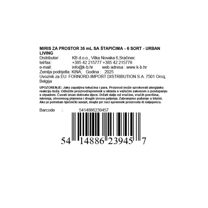 MIRIS ZA PROSTOR 35 mL SA ŠTAPIĆIMA - 6 SORT