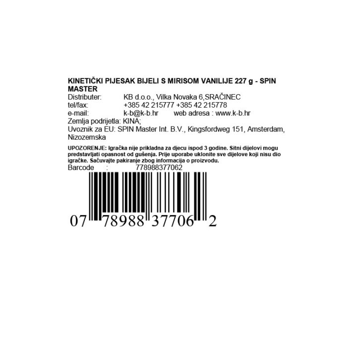 KINETIČKI PIJESAK BIJELI S MIRISOM VANILIJE 227 g - SPIN MASTER