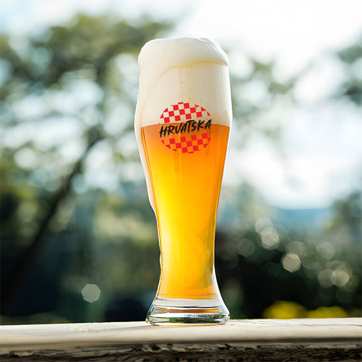 NAVIJAČKA ČAŠA ZA PIVO S TISKOM 500 ml VISOKA Hrvatska u poklon kutiji