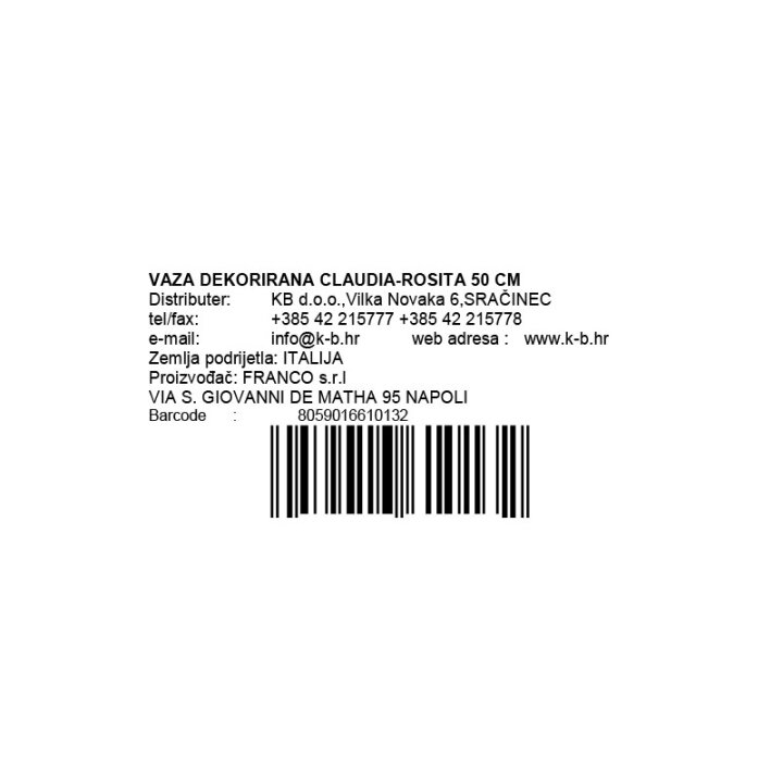 VAZA DEKORIRANA CLAUDIA-ROSITA 50 CM