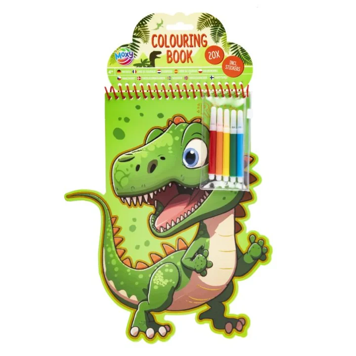 Bojanka u obliku dinosaura s flomasterima 30x24 cm