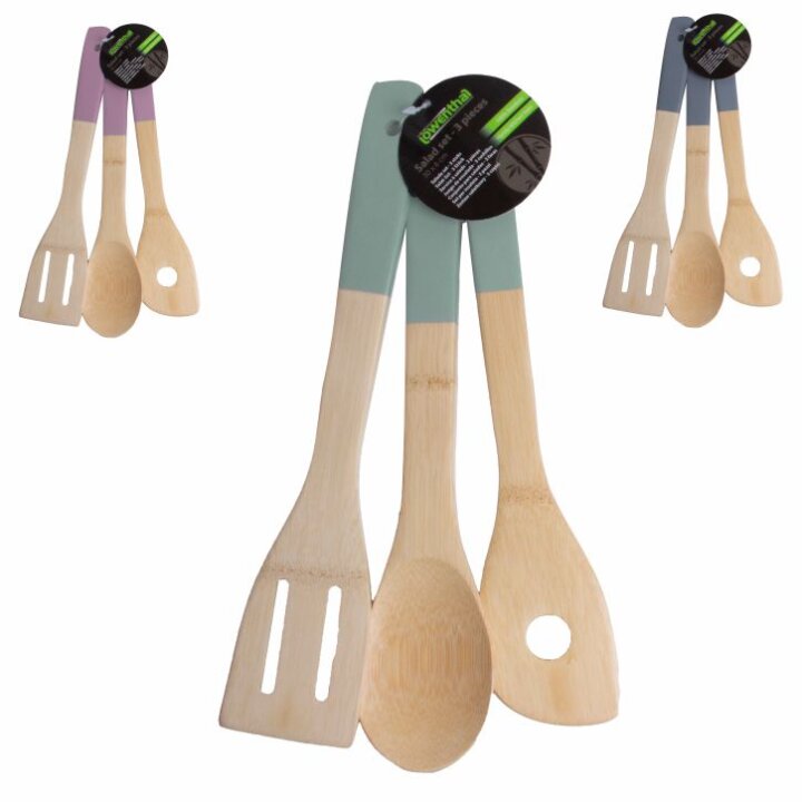 KUHAČE BAMBOO SET 3/1 S DRŠKAMA U BOJI 30x6 CM - SORT - LOWENTHAL