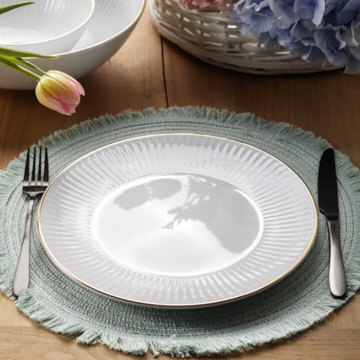 SERVIS ZA JELO PORCULAN 18 DIJELNI DALIA - ZLATNI RUB